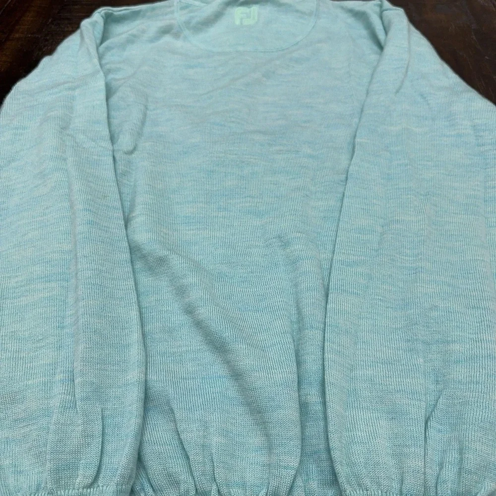 FootJoy Sweater Mens Large Blue 100% Wool 1/4 Zip Mock The Golf Club New Albany